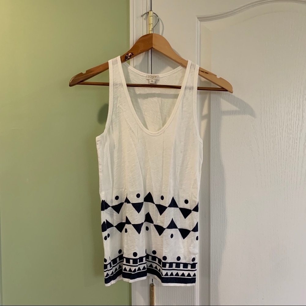J Crew Tank Top with Geometric Design